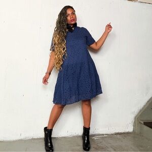 Elegant Navy Blue Women's Dress, fits S/M